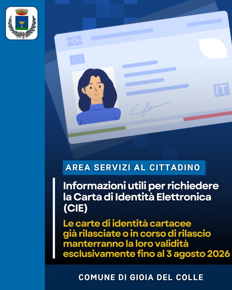 Informazioni utili per richiedere la Carta d\'Identit� Elettronica (CIE)