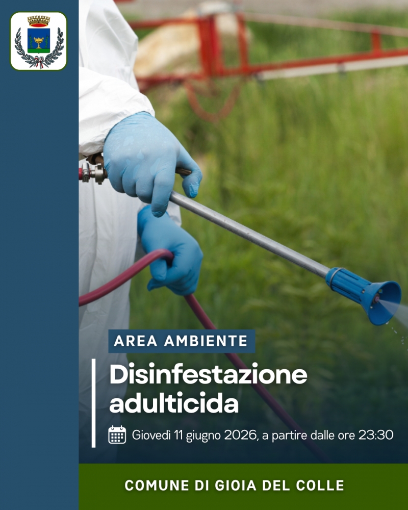 Avviso disinfestazione adulticida - gioved� 11 giugno 2026