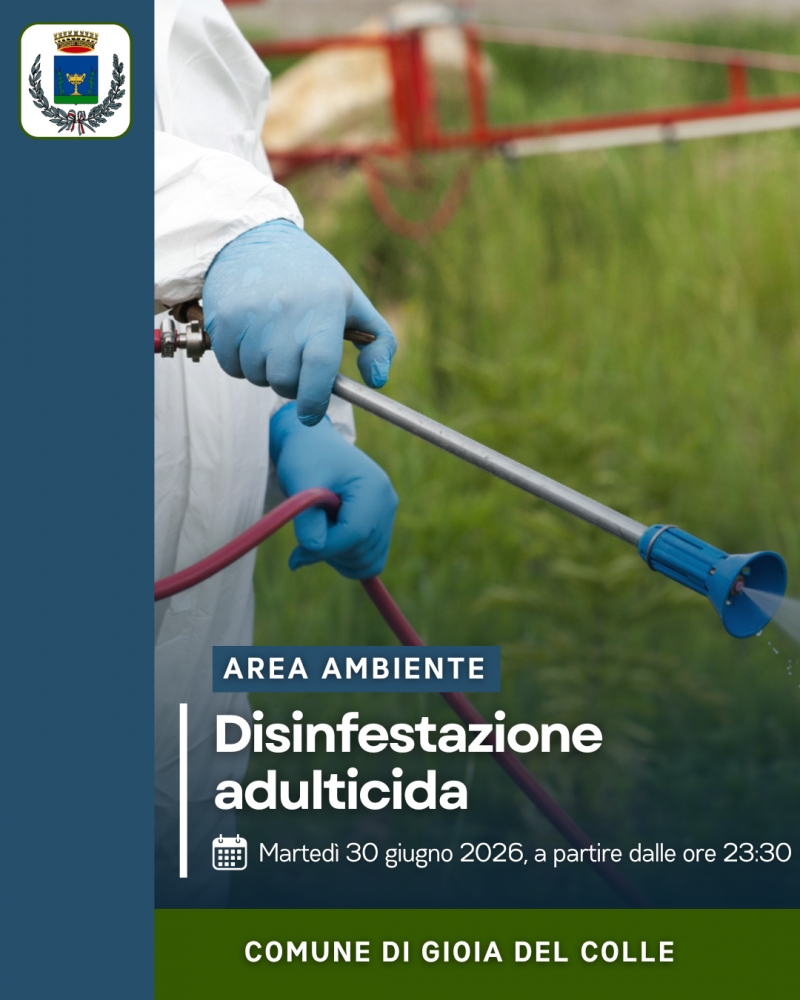 Avviso disinfestazione adulticida - marted� 30 giugno 2026
