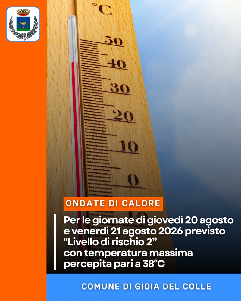 Per le giornate di gioved� 20 agosto e venerd� 21 agosto 2026 previsto \