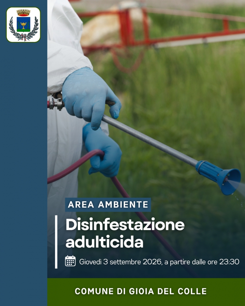 Avviso disinfestazione adulticida - gioved� 3 settembre 2026