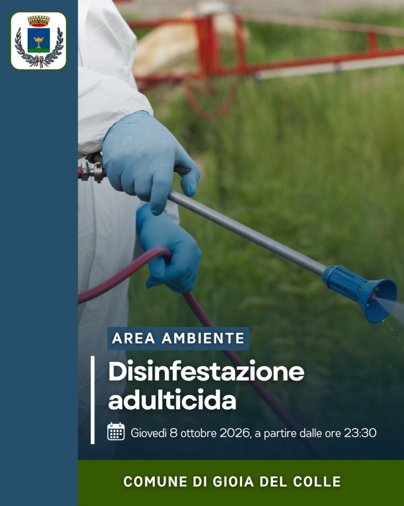 Avviso disinfestazione adulticida - gioved� 8 ottobre 2026