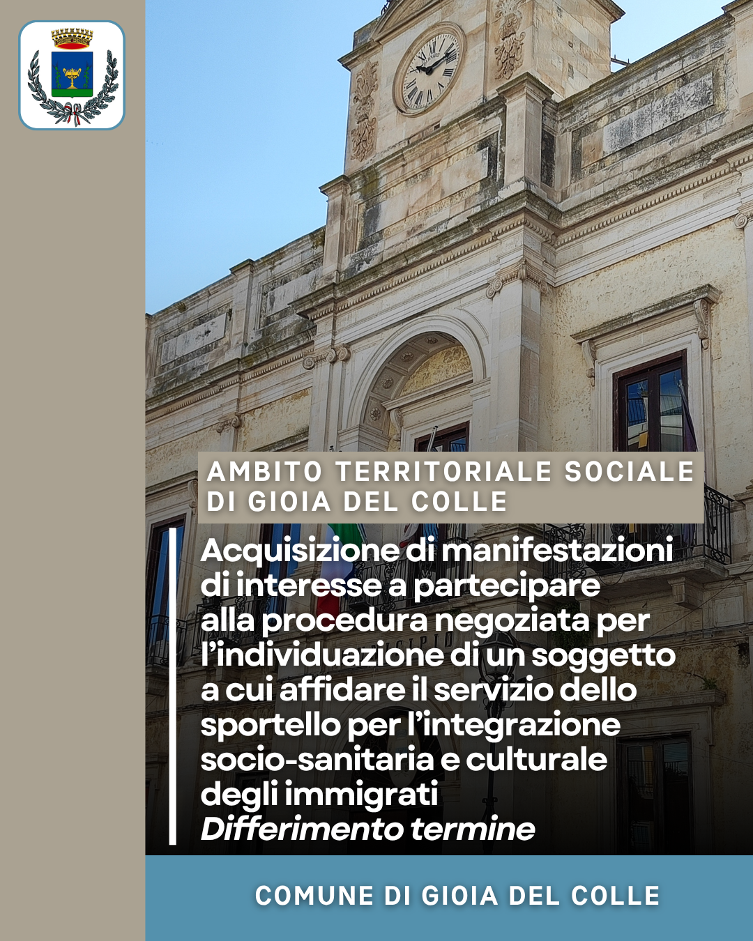 Portale istituzionale del Comune di Gioia del Colle - Acquisizione di ...
